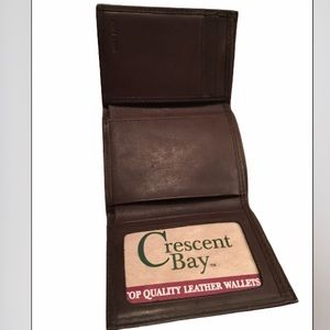 Crescent Bat Trifold Leather Card Holder